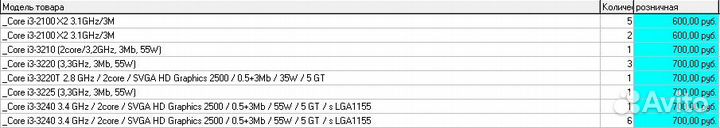 Процессоры в ассортименте i3 для сокета 1155 б/у