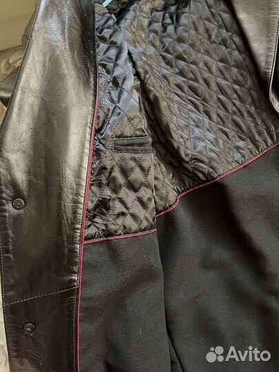 Кожаный плащ, мужской