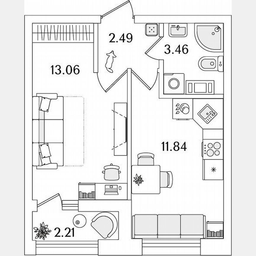 1-к. квартира, 32 м², 5/13 эт.