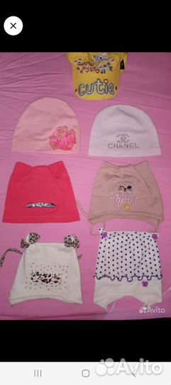 Головные уборы для девочки от 1 до 3 лет