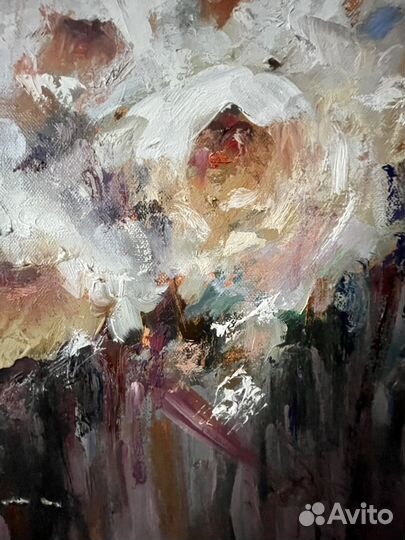 Букет роз картина маслом на холсте 40*40 см