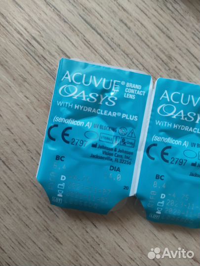 Линзы acuvue oasys двухнедельные -4.75 8.4