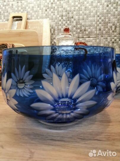 Ваза цветное стекло СССР