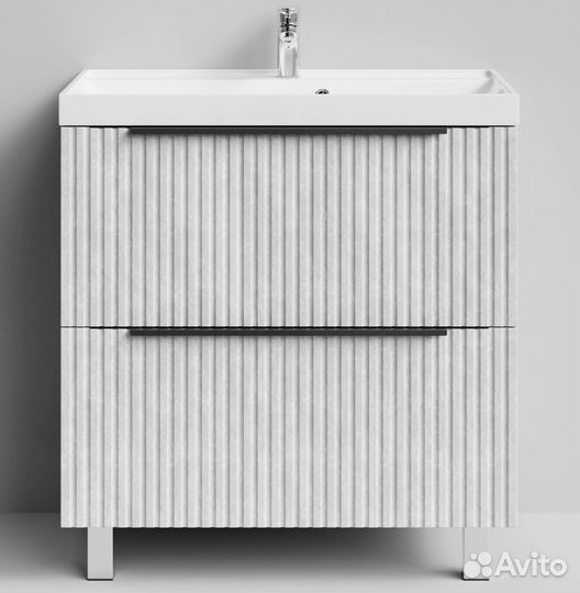 Тумба с раковиной Дольчи 80см напольный, белый кам