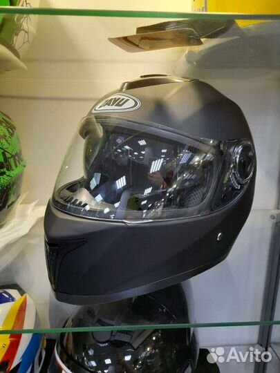 Мото шлем интеграл dayu черный матовый с очками