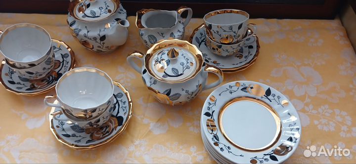 Чайный сервиз Золотая роза Вербилки