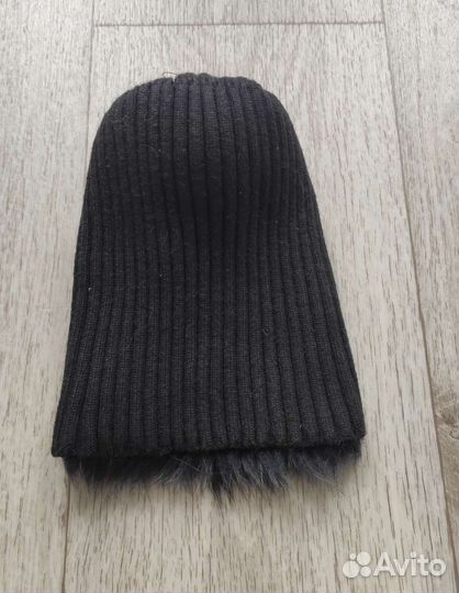 Шапка норковая вязаная женская