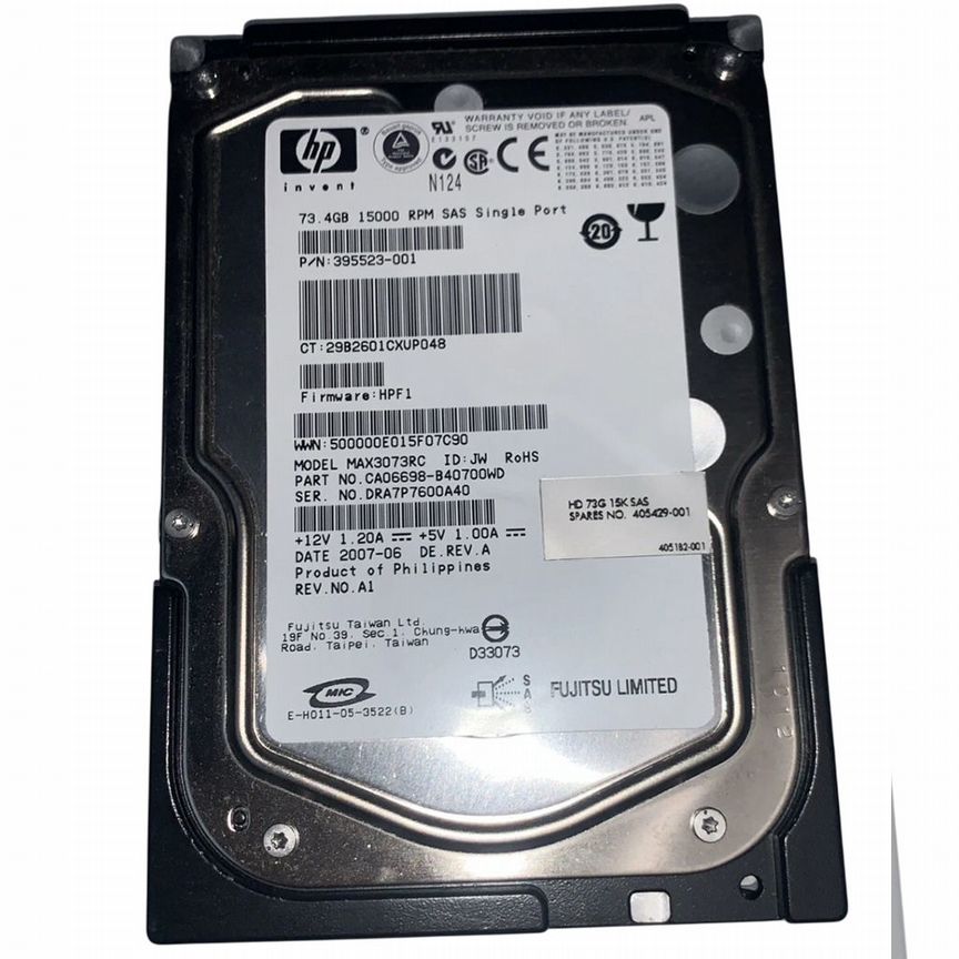 [395523-001] Жесткий Диск Hp 72gb Sas 3,5" Hdd 395523-001