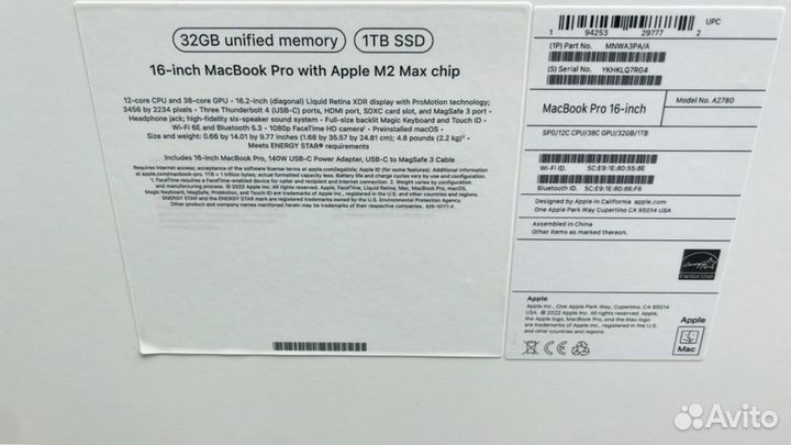Macbook Pro 16 M2 Max 32/1 Ростест клавиатура