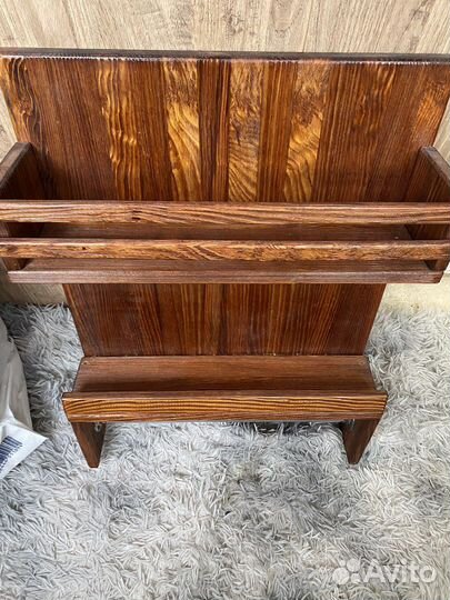 Полка для ванной деревянная