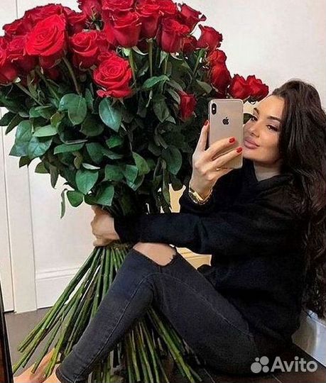 Розы высокие Доставка цветов
