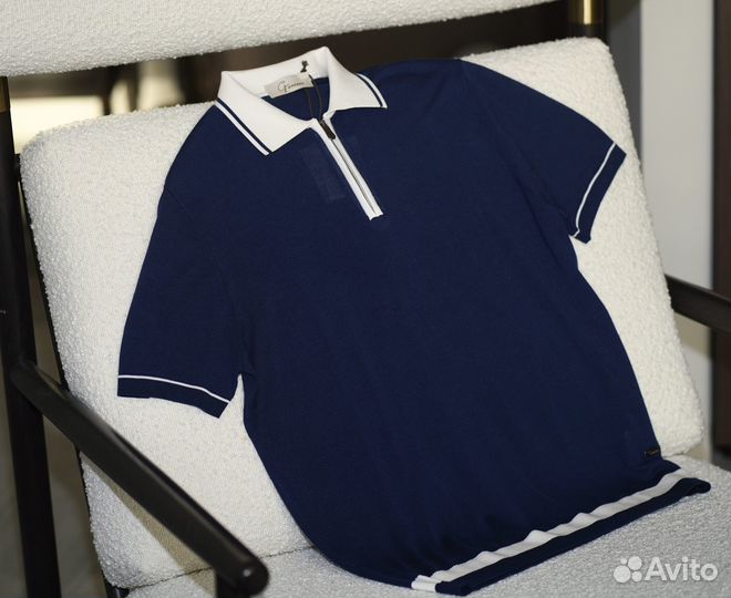 Поло комбинированное поло на молнии