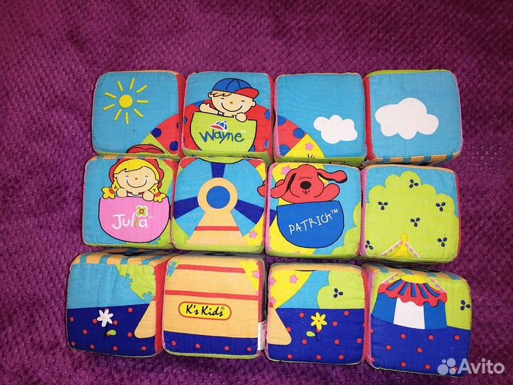 Мягкие кубики 12шт+крыши