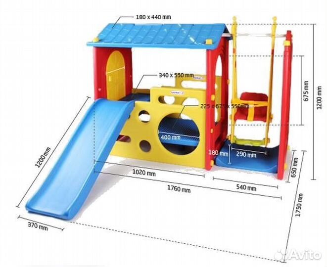 Детский игровой комплекс, горка, качели