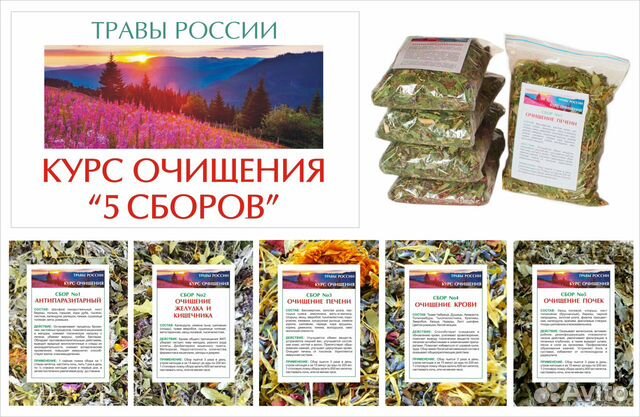 Комплект травяных сборов для очищения организма
