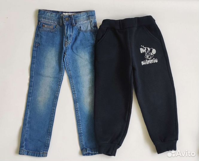 Вещи на девочку 6шт 98-104р флиска h&m, штаны и др