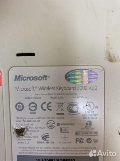 Клавиатура Microsoft wireless keyboard 3000 v2.0