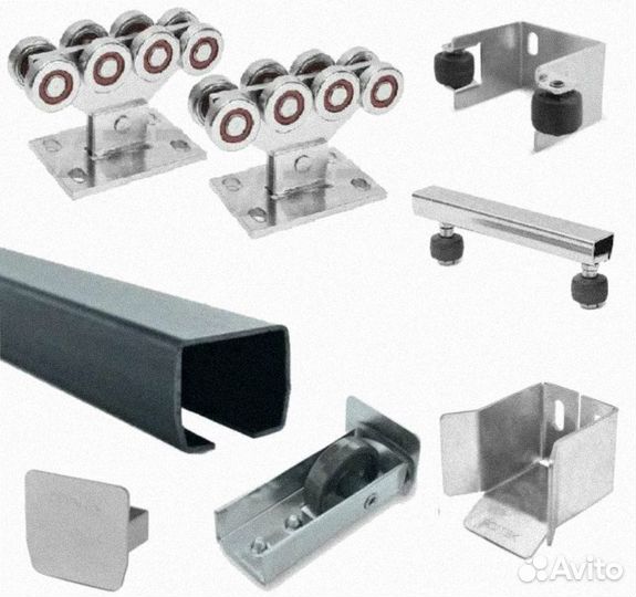 Комплект для откатных ворот. Не оцинк шиной 450 кг