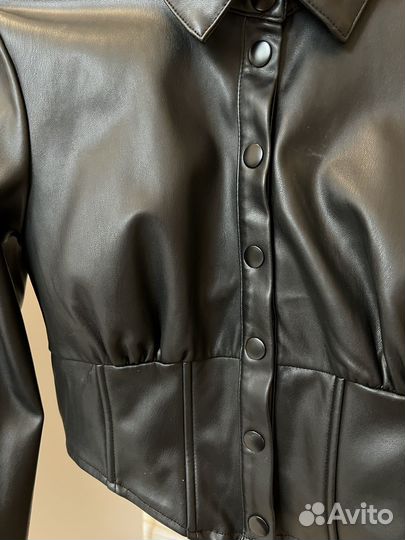 Кожаная рубашка женская