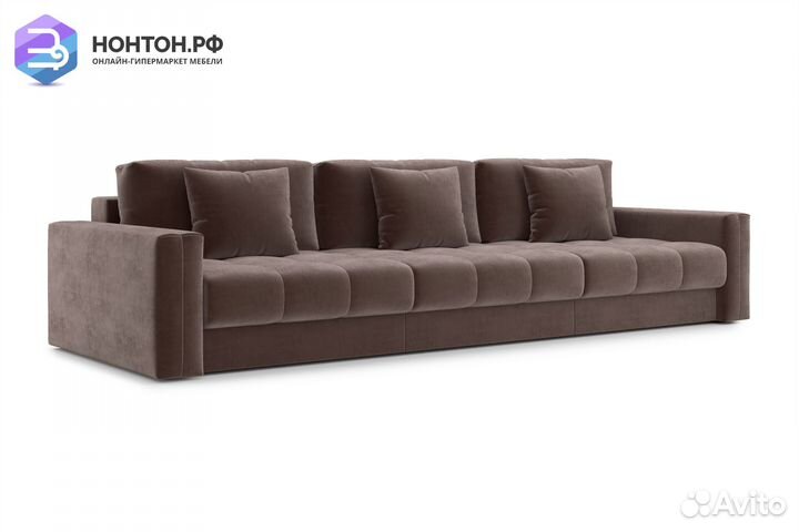 Диван тик-так Монарх 3-х местный коричневый