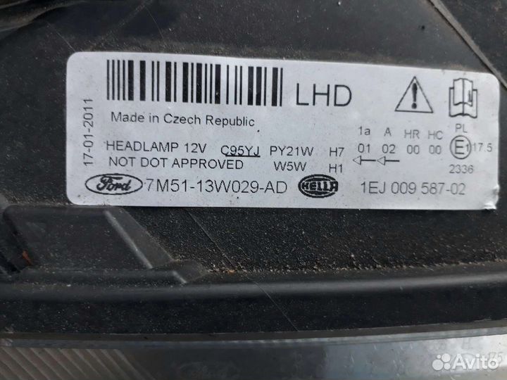 Передняя фара ford С max