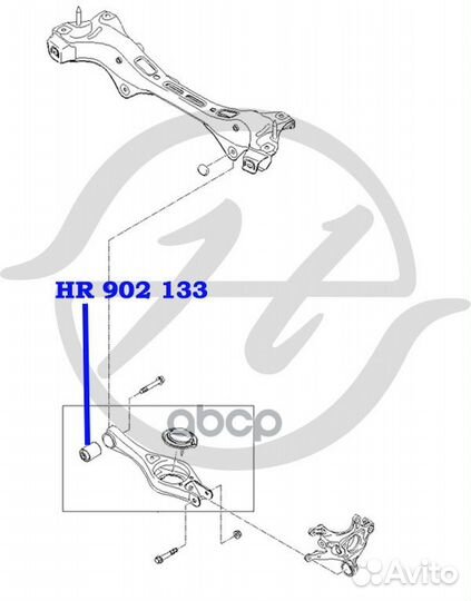 Сайлентблок нижнего заднего поперечного рычага зад