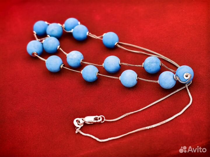 Золотое ожерелье с бирюзой 53 см 12,8 гр