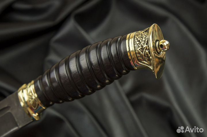 Нож Пластунский дамасская сталь деревянные ножны