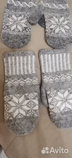 Варежки шерстяные женские