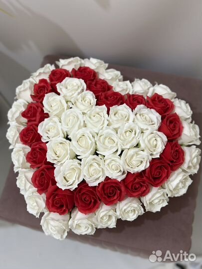 Букет сердце из мыльных роз