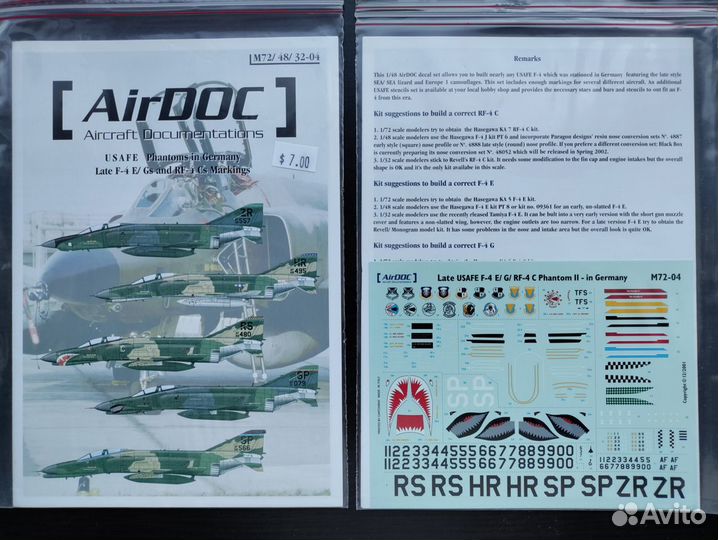 1/72 Декали Airdoc. F-4 Phantoms in Germany
