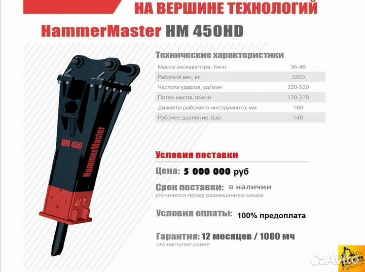 Молот на экскаватор Hammer HB 599