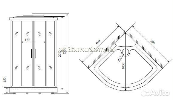 Timo T-6609 Black Душевая кабина 90x90