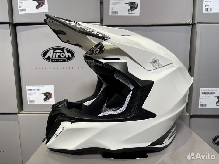 Кроссовый шлем Airoh twist 2.0 color white gloss