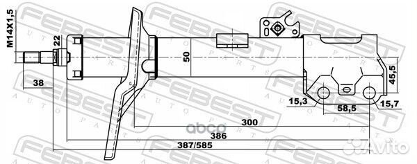 Амортизатор перед лев 01664958FL Febest