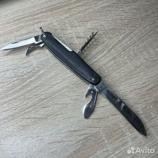 Нож СССР складной 6 предметный Ворсма черный