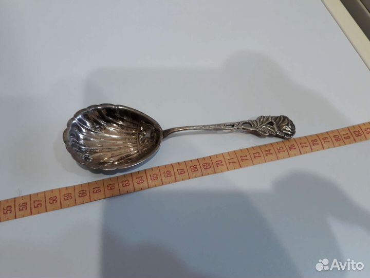 Ложка серебрянная с розой
