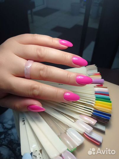 Маникюр гель лак наращивание