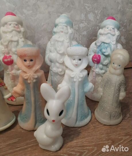 Дед мороз и снегурочка СССР пластик