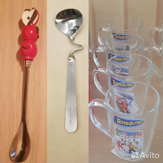 Кружки и чайные ложки с изгибом терафлю