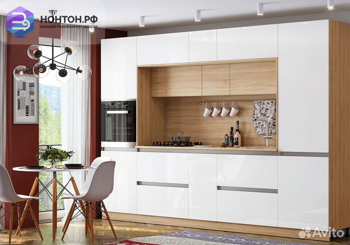 Кухня Карина №1 белый глянцевый / сонома