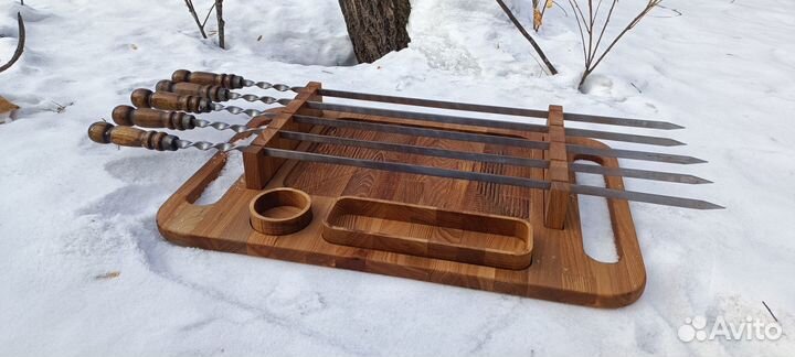 Поднос - разделочная доска для шашлыка