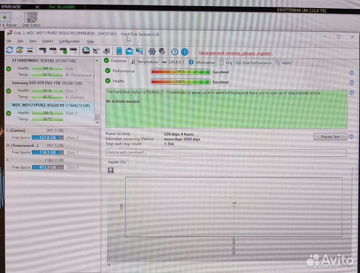 WD Purple 12tb оригинал wd121purz sc ha710
