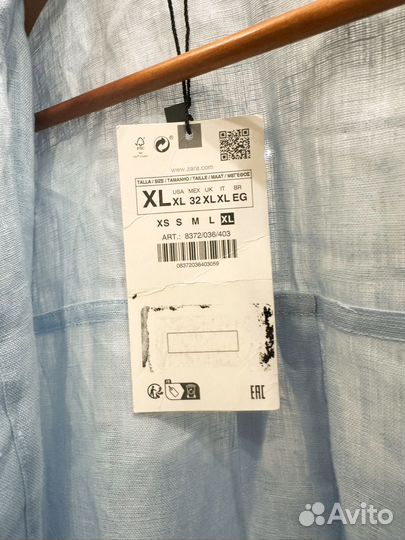 Льняная рубашка zara