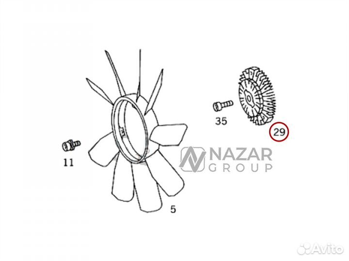 Муфта Вентилятора MB Sprinter 2.2D/2.7D Om611/Om61