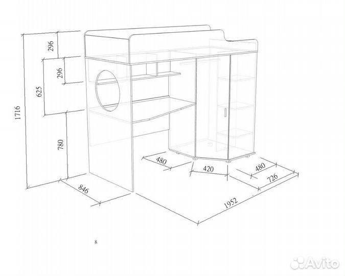 Детская кровать чердак