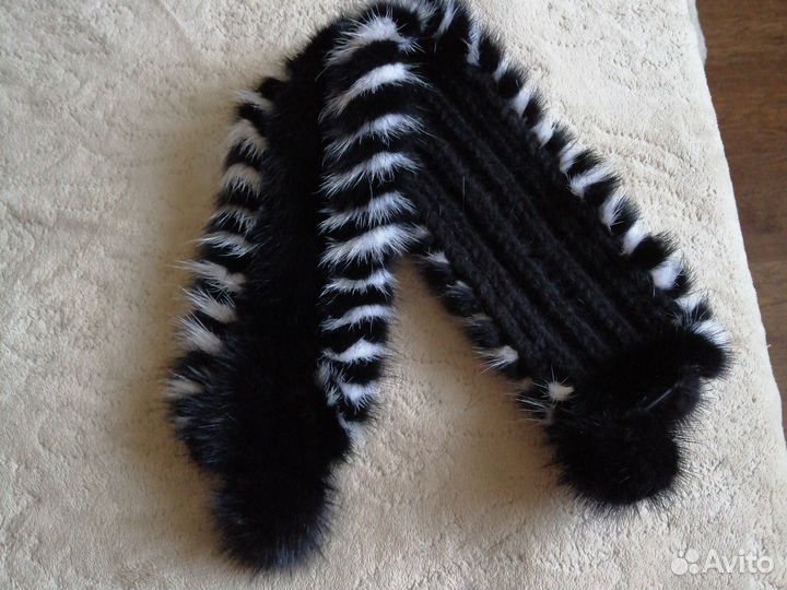 Меховая норковая повязка на голову