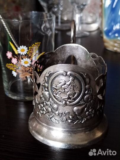 Подстаканник мельхиор СССР в комплекте