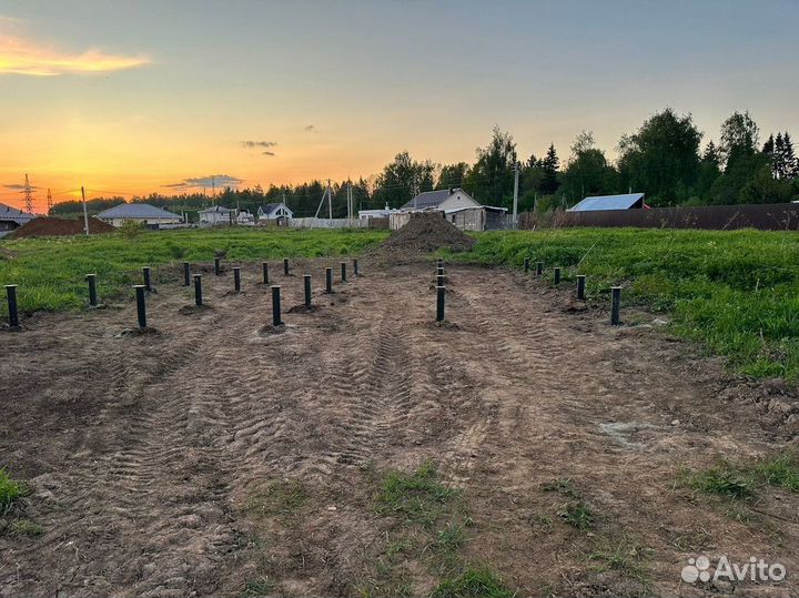 Винтовые сваи с монтажом