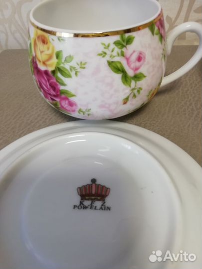 Фарфор чашка с блюдцем чайная пара новая